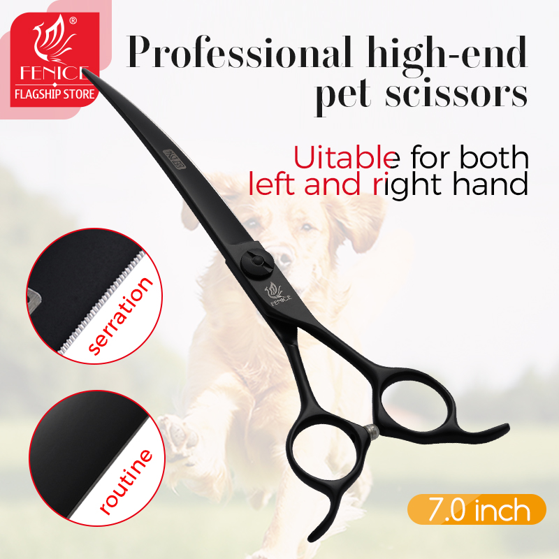 Professional Pet Grooming Scissors Curved - Fenice Chuyên Nghiệp 7 Inch Cong