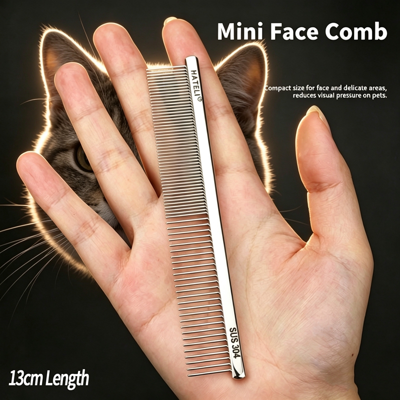 Flea Comb Fine Tooth Pet Tear Stain - 304 Stainless Steel Pet Face Comb