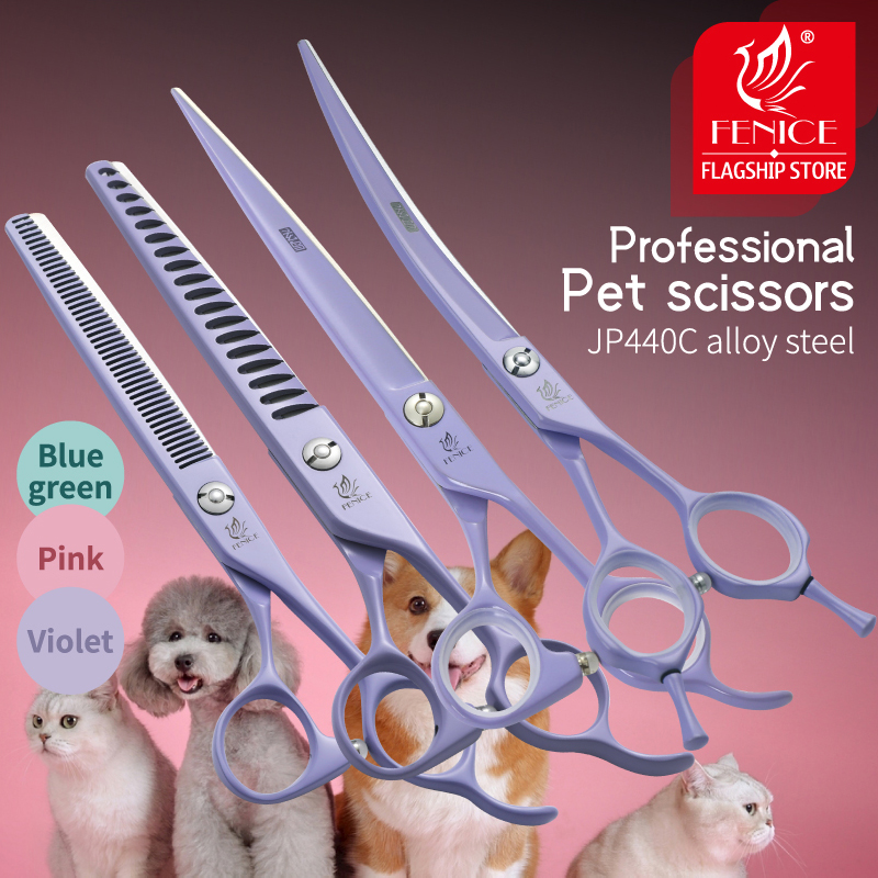 Professional Pet Grooming Scissors Curved - Fenice Professional 6.5/7 Inch JP440C Macaron