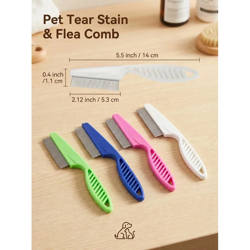 Fine Tooth Stainless Steel Pet - đánh giá và giá Flea Comb Fine Tooth Pet Tear Stain