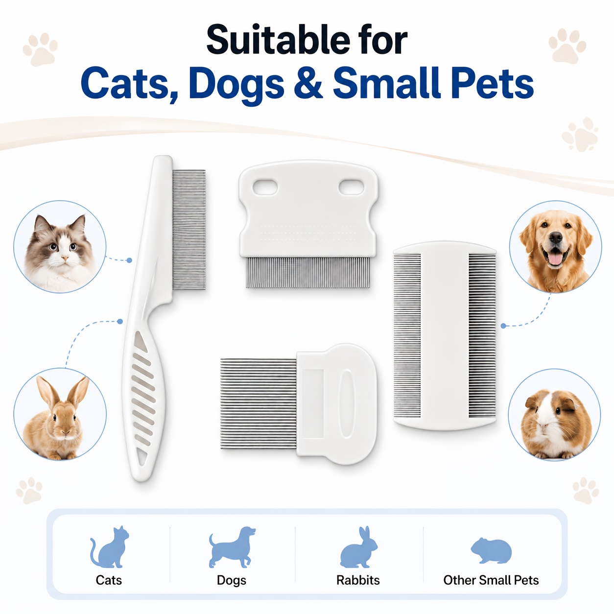 4PCS Pet Comb Flea Comb Fine-T - đánh giá và giá Flea Comb Fine Tooth Pet Tear Stain