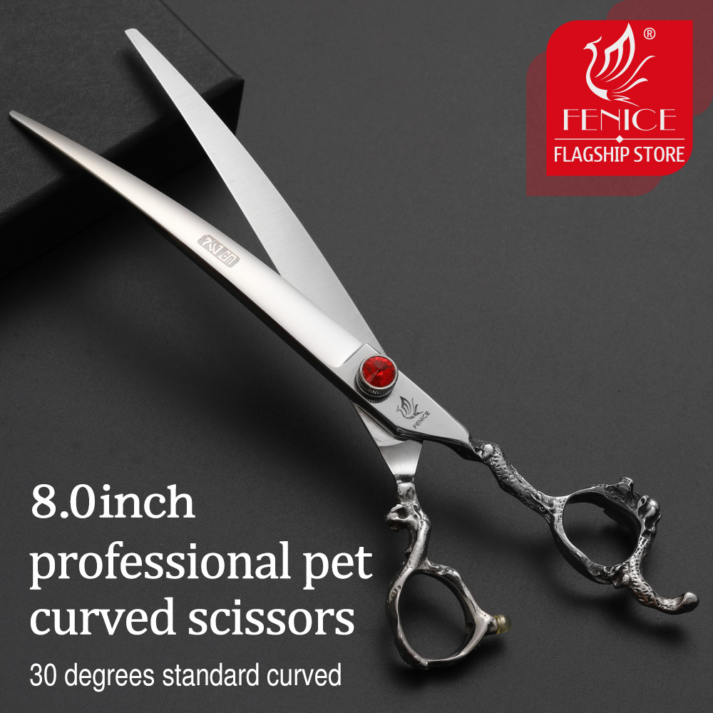 Fenice Rồng Tay Cầm 8 Inch Chu - đánh giá và giá Professional Pet Grooming Scissors Curved