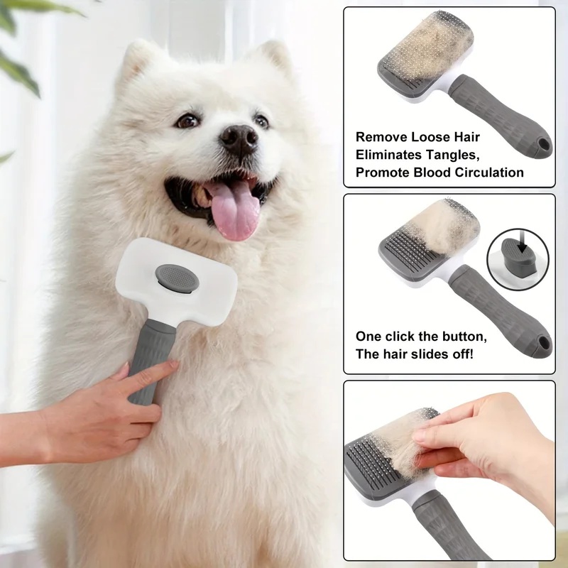 Self-cleaning Pet Hair Remove  - đánh giá và giá Slicker Brush Self Cleaning Pet Grooming