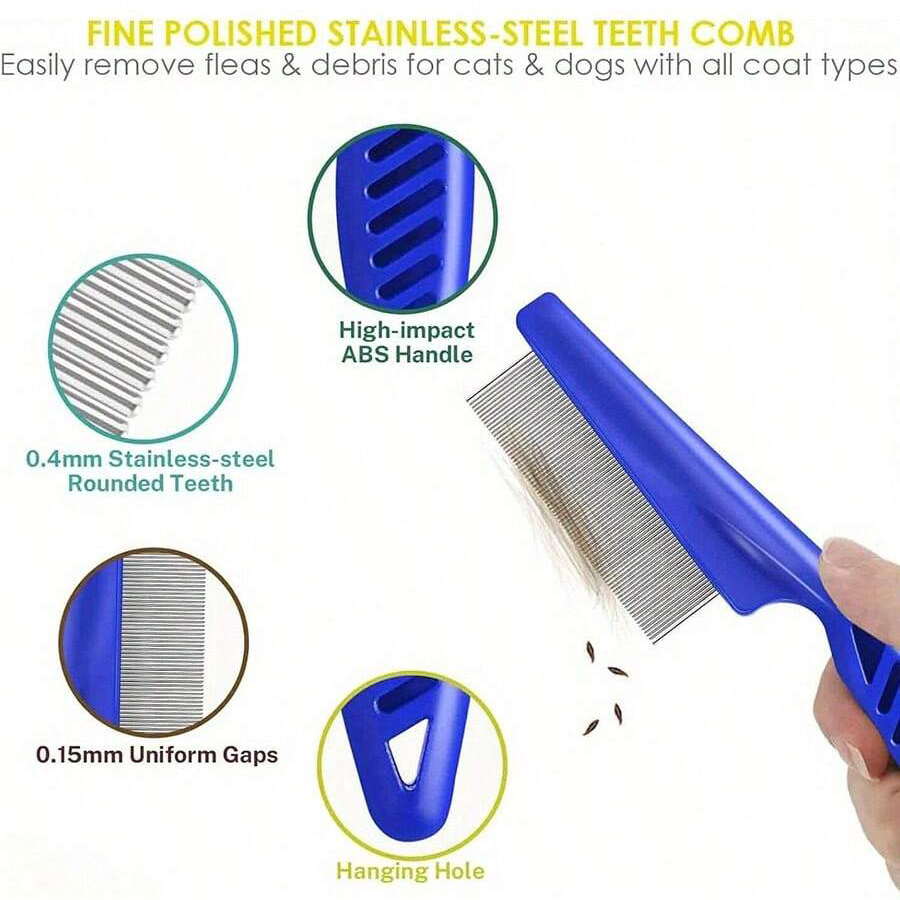 4Pcs/6Pcs Pet Comb Flea Comb F - đánh giá và giá Flea Comb Fine Tooth Pet Tear Stain