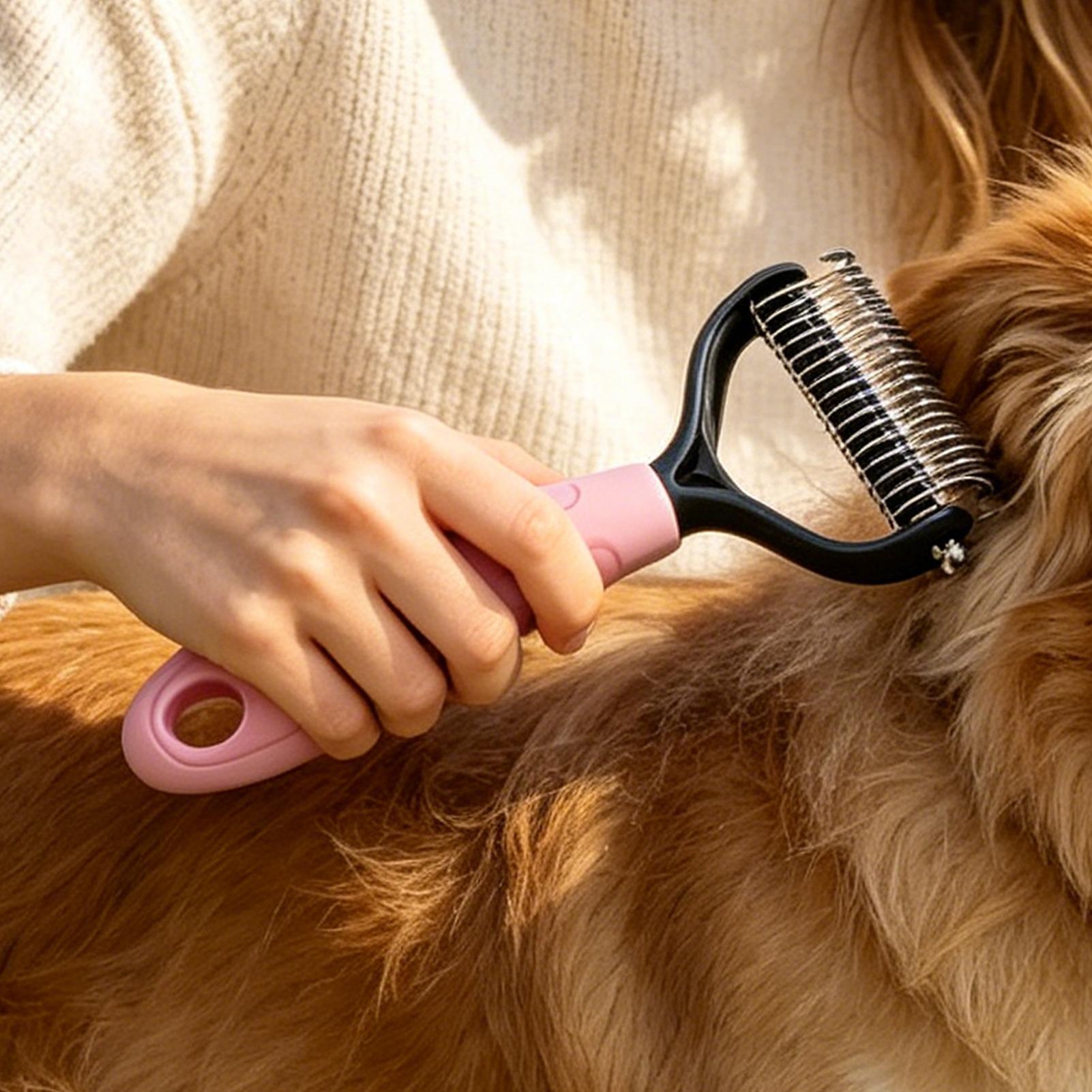 Double Sided Pet Deshedding Br - đánh giá và giá Undercoat Rake Dematting Tool Dog Shedding