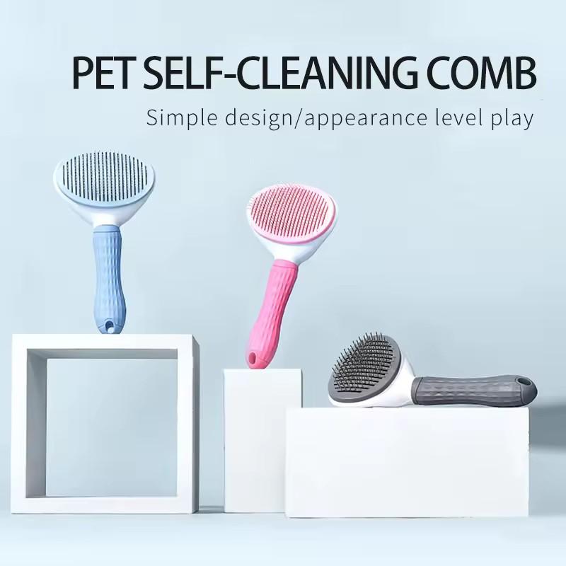 Pet One Button Self Cleaning S - đánh giá và giá Slicker Brush Self Cleaning Pet Grooming