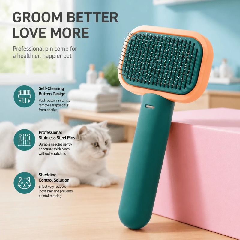 Self Cleaning Slicker Brush Pe - đánh giá và giá Slicker Brush Self Cleaning Pet Grooming