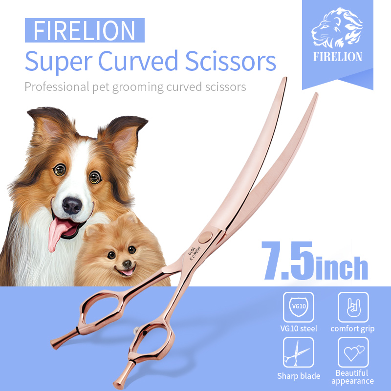 FIRELION Chuyên Nghiệp VG10 7. - đánh giá và giá Professional Pet Grooming Scissors Curved