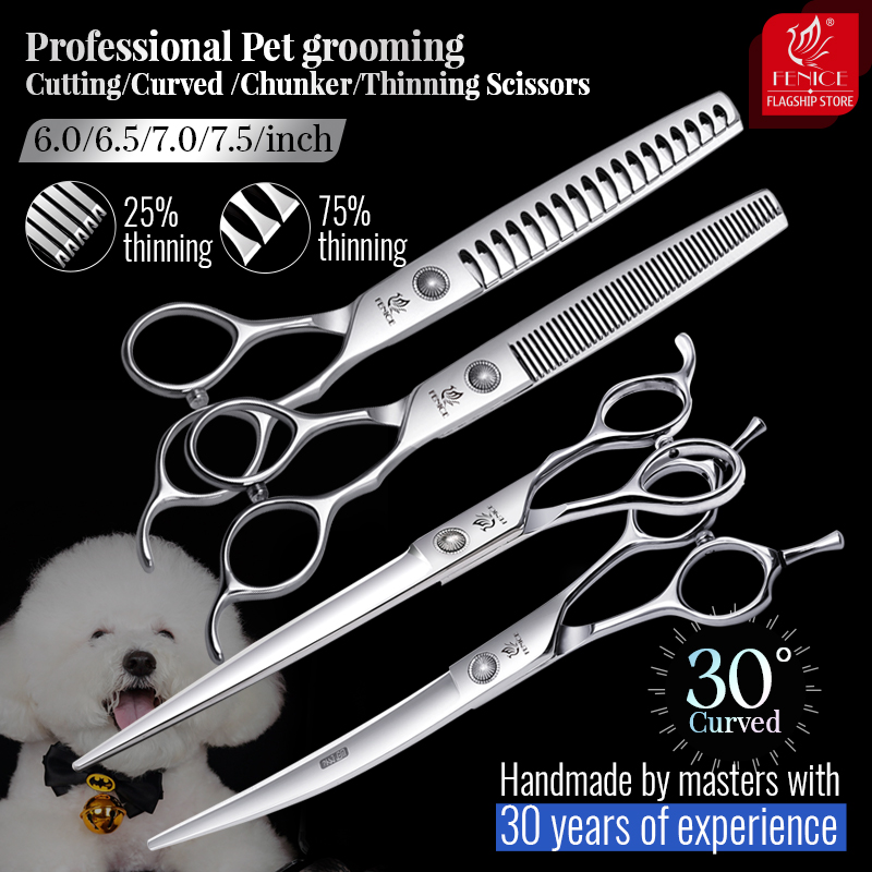 Fenice 6//6.5/7/7.5 Inch Profe - đánh giá và giá Professional Pet Grooming Scissors Curved