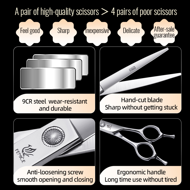 Fenice 6//6.5/7/7.5 Inch Profe - đánh giá và giá Professional Pet Grooming Scissors Curved