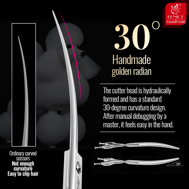 Fenice 6//6.5/7/7.5 Inch Profe - đánh giá và giá Professional Pet Grooming Scissors Curved