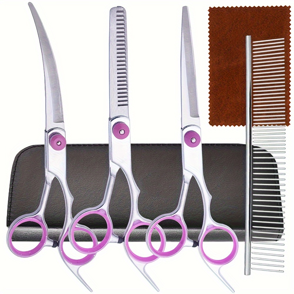 5Pcs Professional Dog Grooming - đánh giá và giá Professional Pet Grooming Scissors Curved
